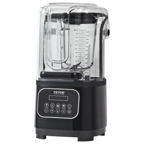 VEVOR Professional Blender with Shield, Commercial Countertop Blenders, 68 oz Blender Combo, Stainless Steel 9 Speed & 5 Functions Blender, for S